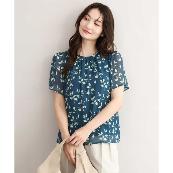 洗える]リーフモチーフシフォンブラウス | MK ミッシェルクラン(MK