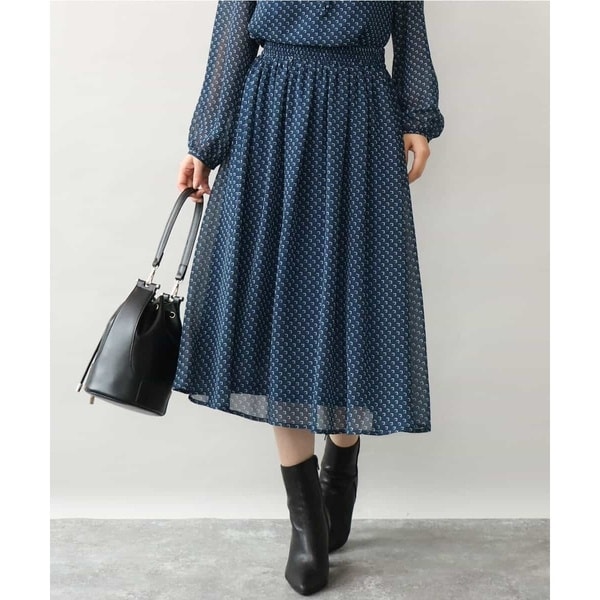 洗える]スクエア幾何柄シフォンスカート | MK ミッシェルクラン(MK