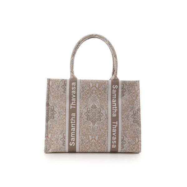 【新品未使用】サマンサタバサ　エキゾチックモチーフジャガードトートバッグ エキゾチックモチーフジャガードトートバッグ | サマンサタバサ