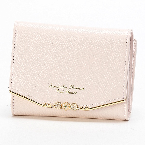 サマンサタバサプチチョイス  フラワーバー金具シリーズ　折財布　ピンク