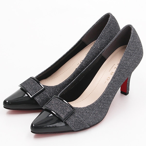 メルモ バックルモチーフポインテッドトゥパンプス レディース 7782 B/ 23.5 cm 2E メルモ MELMO バックルモチーフポインテッドトゥパンプス （ベージュ