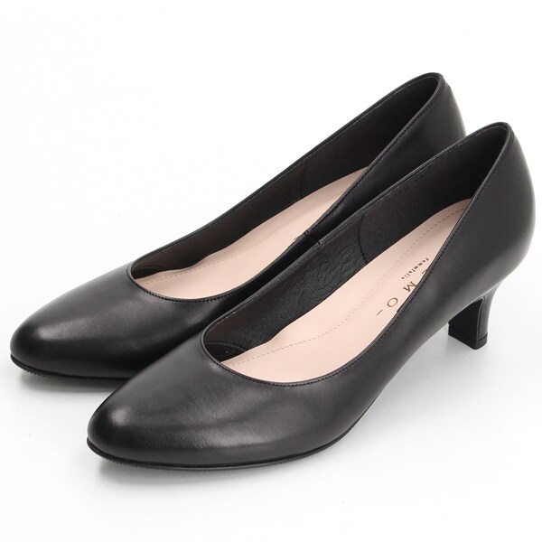 【値下げしました！】〔美品・送料込〕MELMO(メルモ)ハイヒール・パンプス MELMO メルモ パンプス ポインテッドトゥ レザー ブラック 23.5