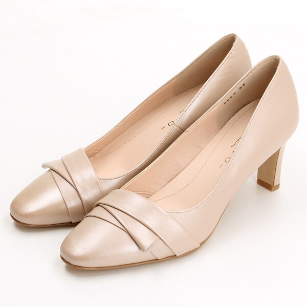 新品 ジルスチュアート リボン スクエアトゥ パンプス ベージュ 23cm ジルスチュアート シュー JILLSTUART shoe リボンモチーフ