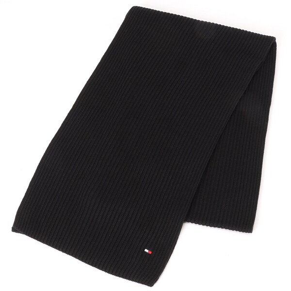 CCロゴ ニットマフラー ブラック/ホワイト♡ 新品未使用 フラッグロゴニットマフラー | トミー ヒルフィガー(Tommy Hilfiger