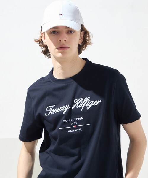 ヒルフィガースクリプトTシャツ TOMMY HILFIGER tシャツ スクリプトロゴTシャツ メンズ