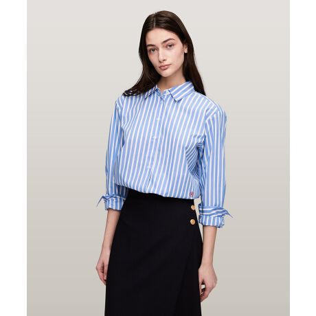 SMD STRIPE EASY FIT LS SHIRT/g~[ qtBK[(Tommy Hilfiger)