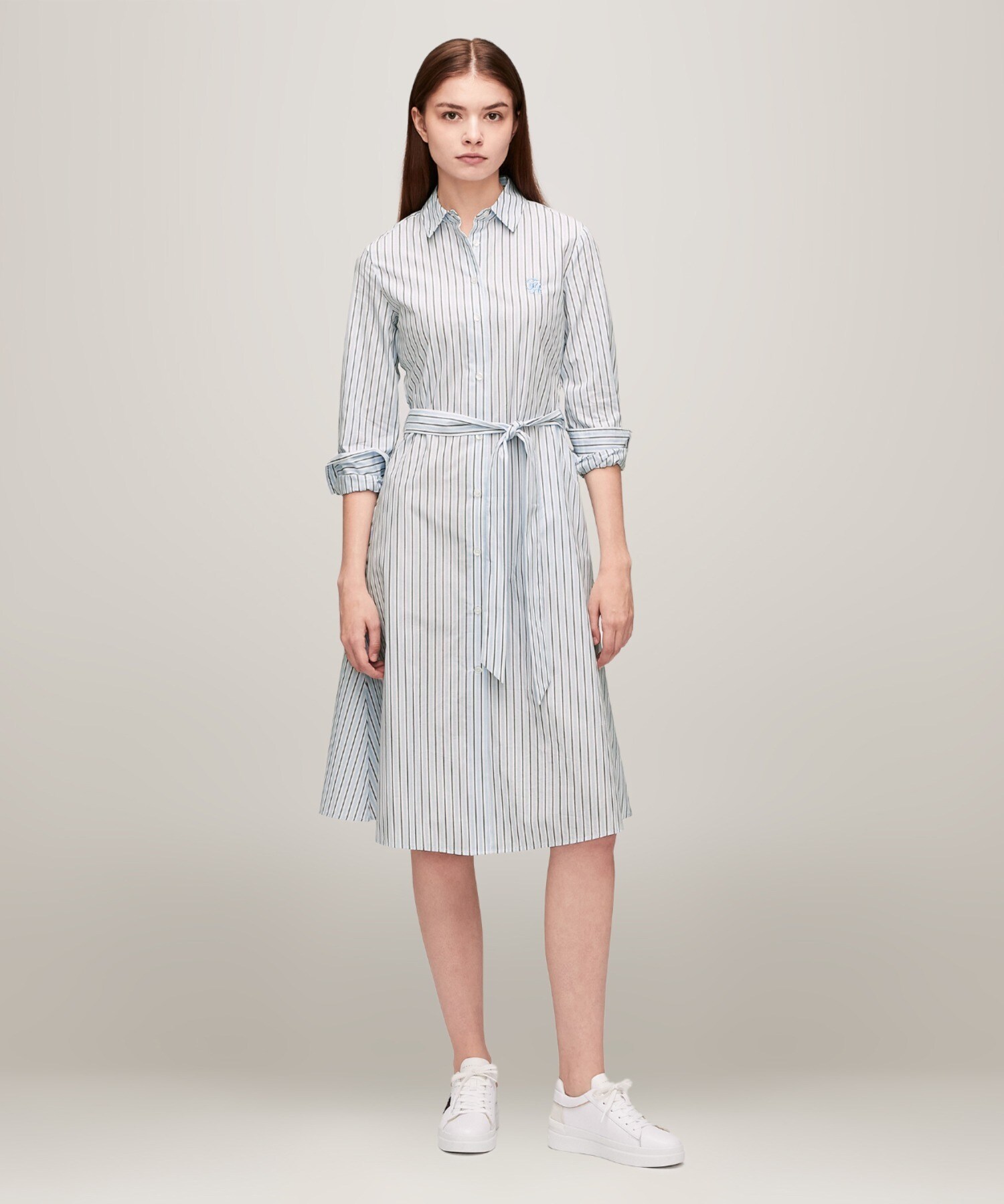 [}C]IM AF STRIPE REG KNEE SHIRTDRE/g~[ qtBK[iTommy Hilfigerj }`