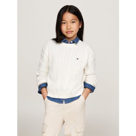 CABLE SWEATER Ivory Petal/g~[ qtBK[(Tommy Hilfiger)