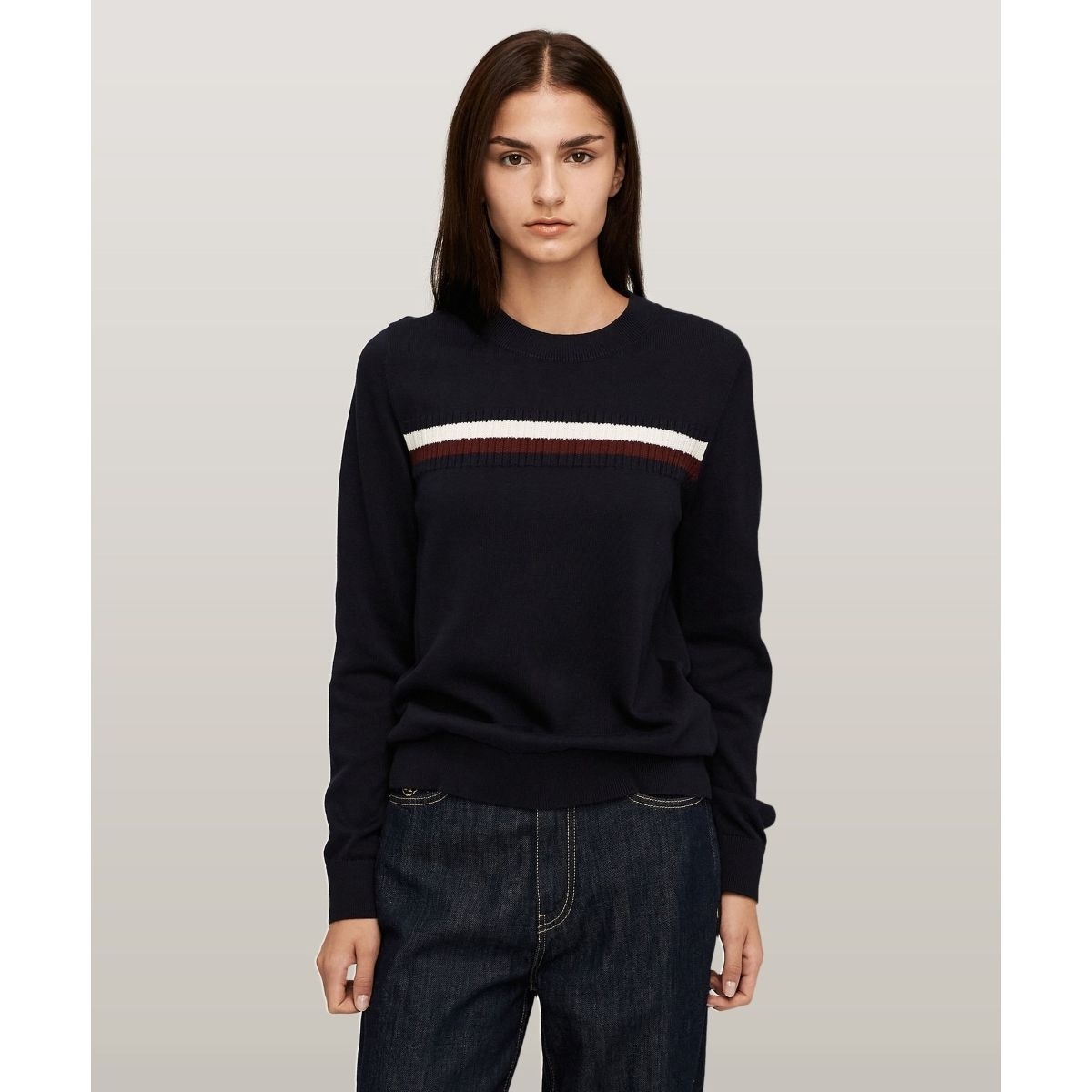 [�}���C]�O���[�o���X�g���C�v�Z�[�^�[/�g�~�[ �q���t�B�K�[�iTommy Hilfiger�j �l�C�r�[DW5