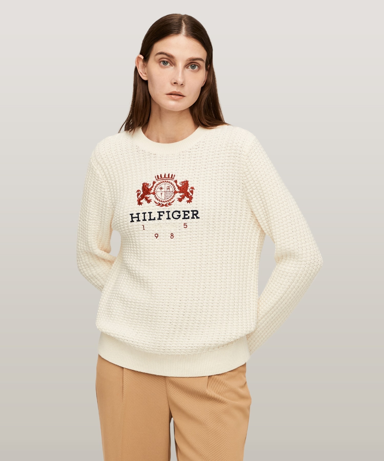 [�}���C]�o�[�V�e�B�N���X�g�N���[�l�b�N�Z�[�^�[/�g�~�[ �q���t�B�K�[�iTommy Hilfiger�j �z���C�gZ00
