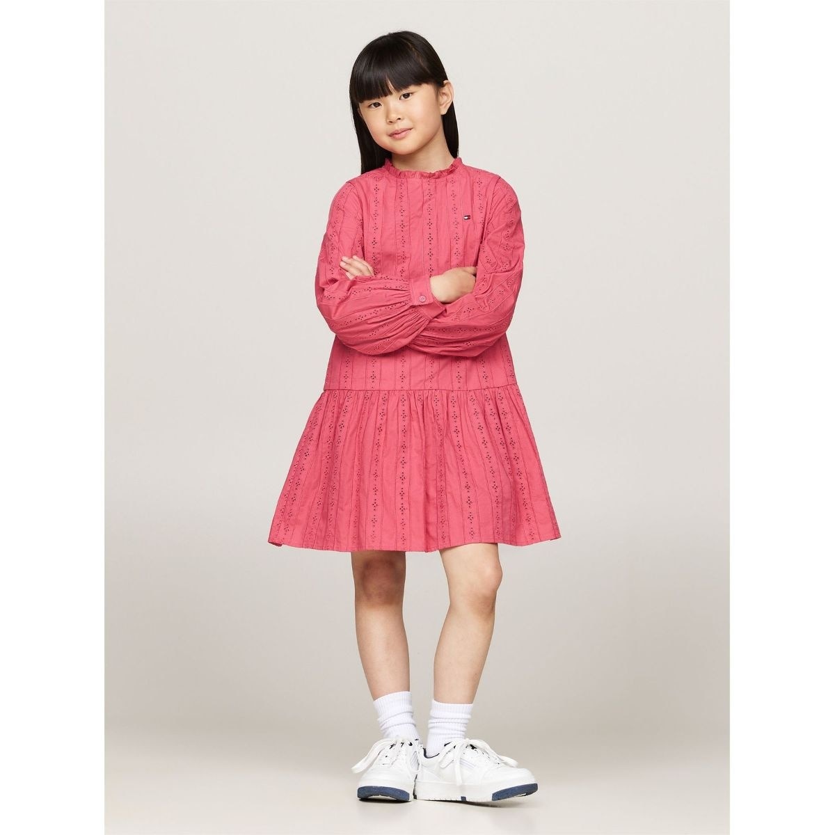 [}C]HILFIGER EMBROIDERED DRESS LS/g~[ qtBK[iTommy Hilfigerj sNXI0