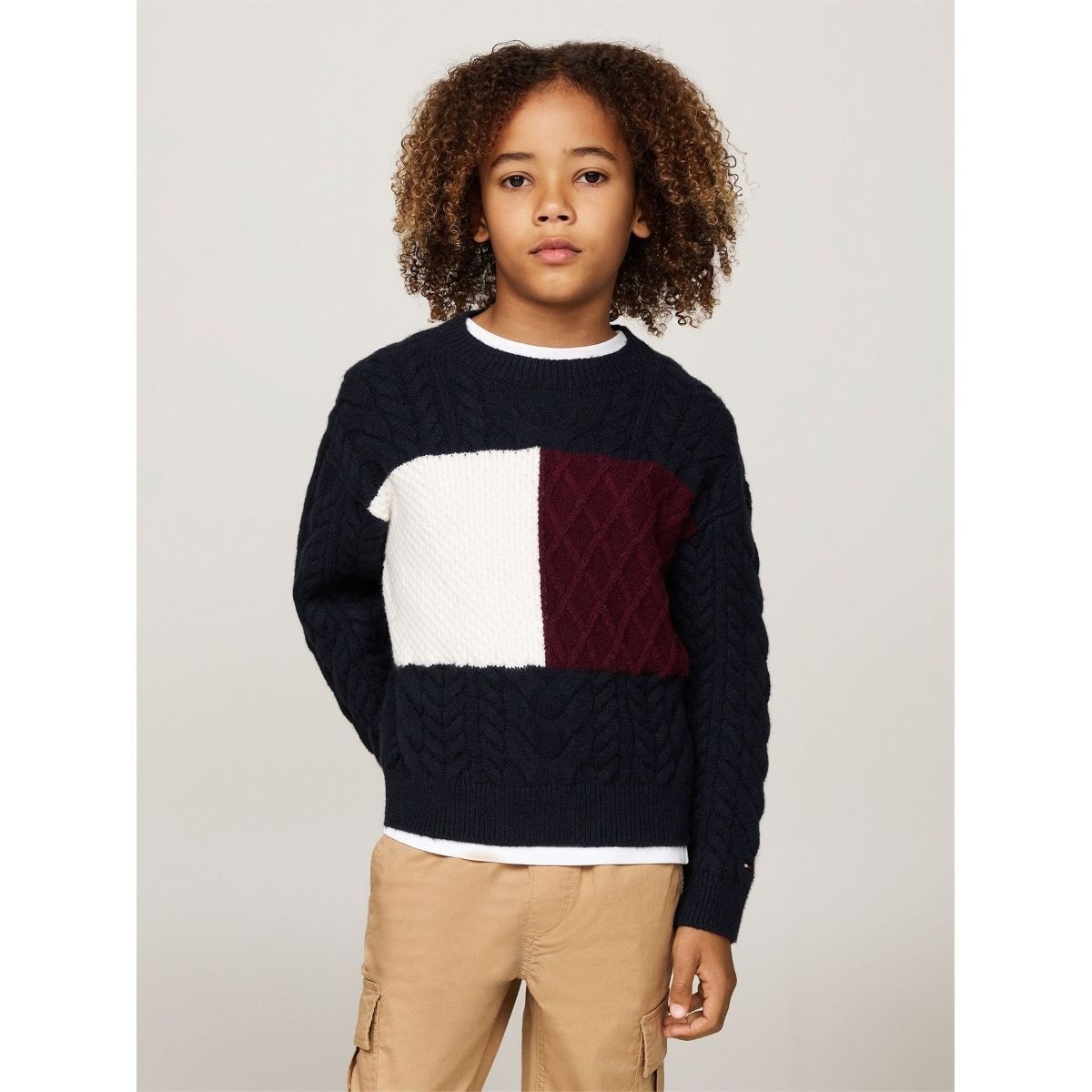 [�}���C]BOYS �J���[�u���b�N�Z�[�^�[/�g�~�[ �q���t�B�K�[�iTommy Hilfiger�j �l�C�r�[DW5