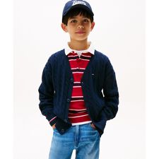 BOYS ケーブル編みVネックカーディガン