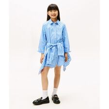 GIRLS ストライプシャツワンピース