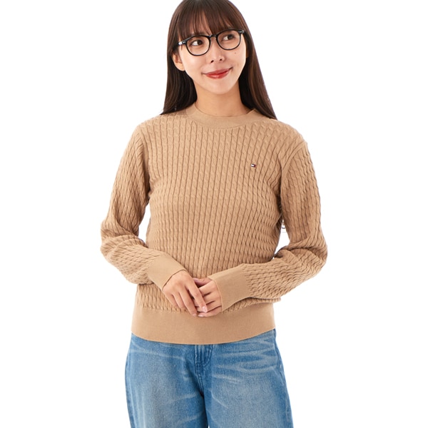 【美品】POLO ラルフローレン　ケーブルニットクロップドポロシャツ セール】ケーブルニット クロップド ポロシャツ（ポロシャツ