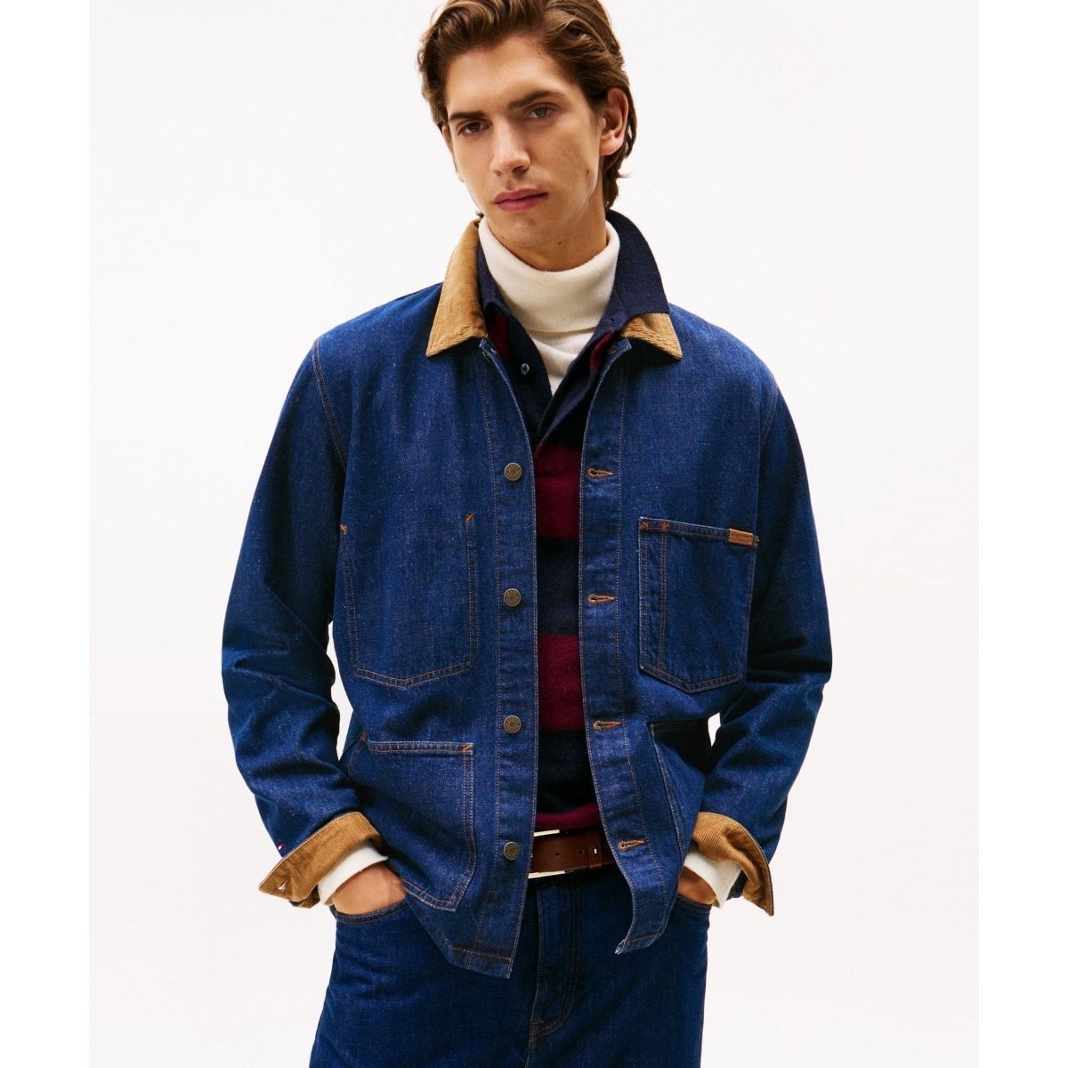 TOMMY HILFIGER デニムジャケット フリース襟付き トミー 