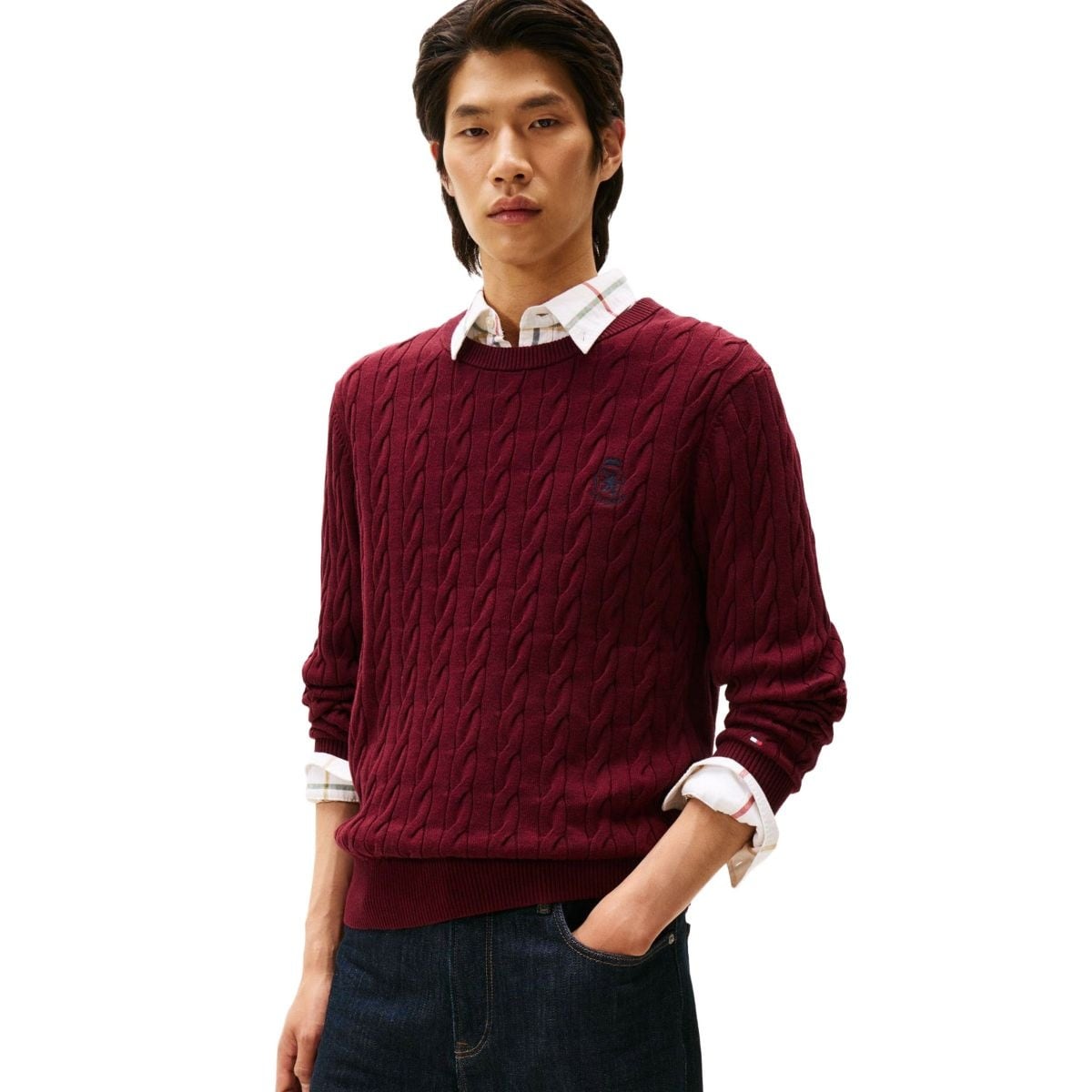 [�}���C]�N���V�b�N�R�b�g���P�[�u���N���X�g�N���[�l�b�N�Z�[�^�[/�g�~�[ �q���t�B�K�[�iTommy Hilfiger�j �o�[�K���f�B�[XT2