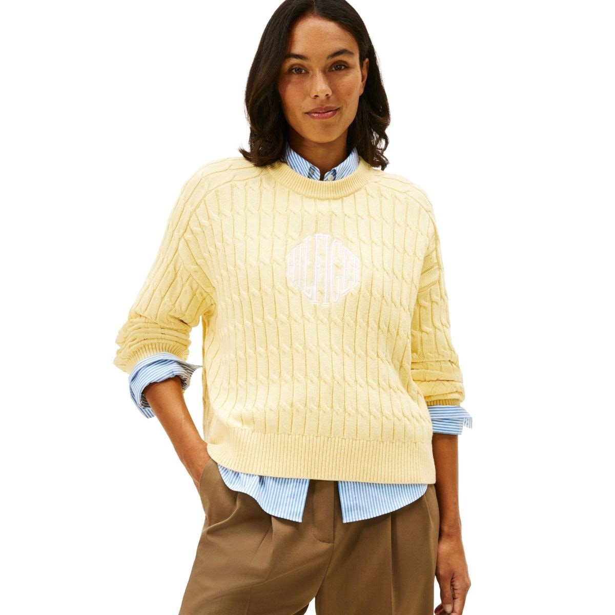 [�}���C]�e�N�X�`���[�h�O���t�B�b�N�N���[�l�b�N�Z�[�^�[/�g�~�[ �q���t�B�K�[�iTommy Hilfiger�j �C�G���[ZGI