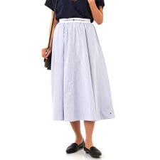 コットンポプリンミディスカート