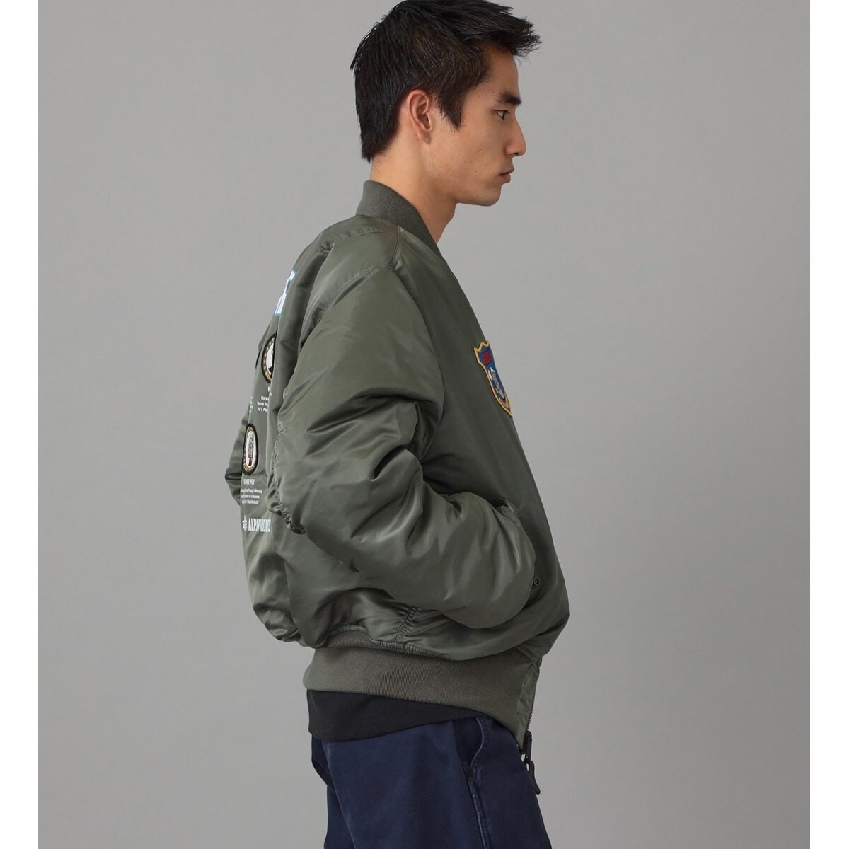ジャケット・アウター ALPHA INDUSTRIES POPEYE MA1 ALPHA（アルファ）の「ALPHA×POPEYE/アルファ×ポパイ PATCHED MA