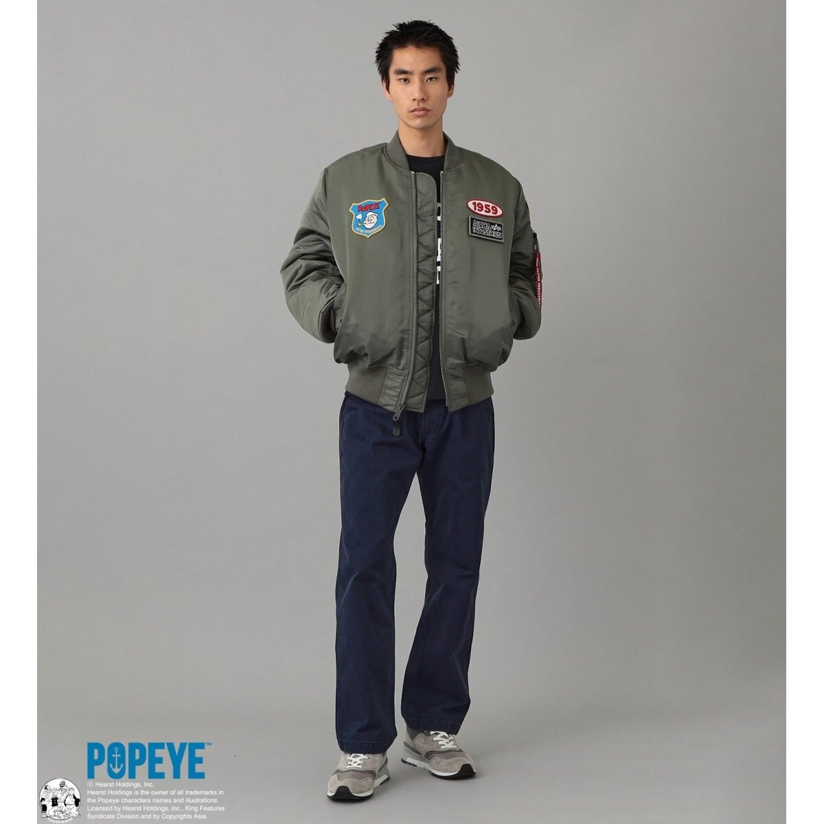 ジャケット・アウター ALPHA INDUSTRIES POPEYE MA1 ALPHA（アルファ）の「ALPHA×POPEYE/アルファ×ポパイ PATCHED MA