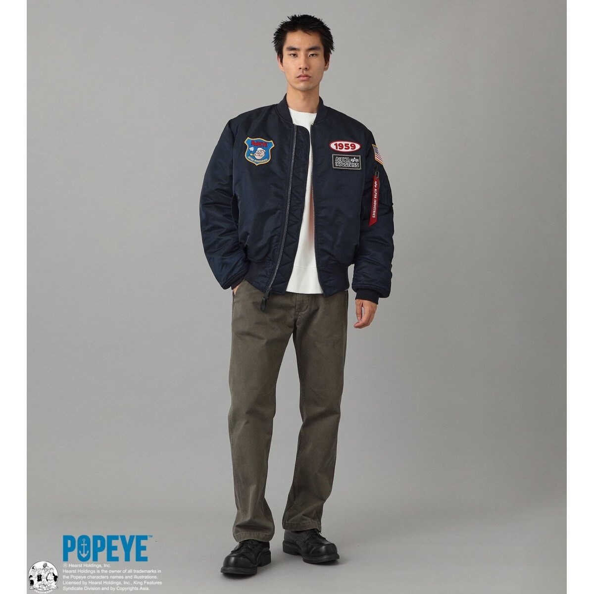 ジャケット・アウター ALPHA INDUSTRIES POPEYE MA1 POPEYE(TM)xALPHA L-2B(ライトMA-1ブルゾン) | アルファ