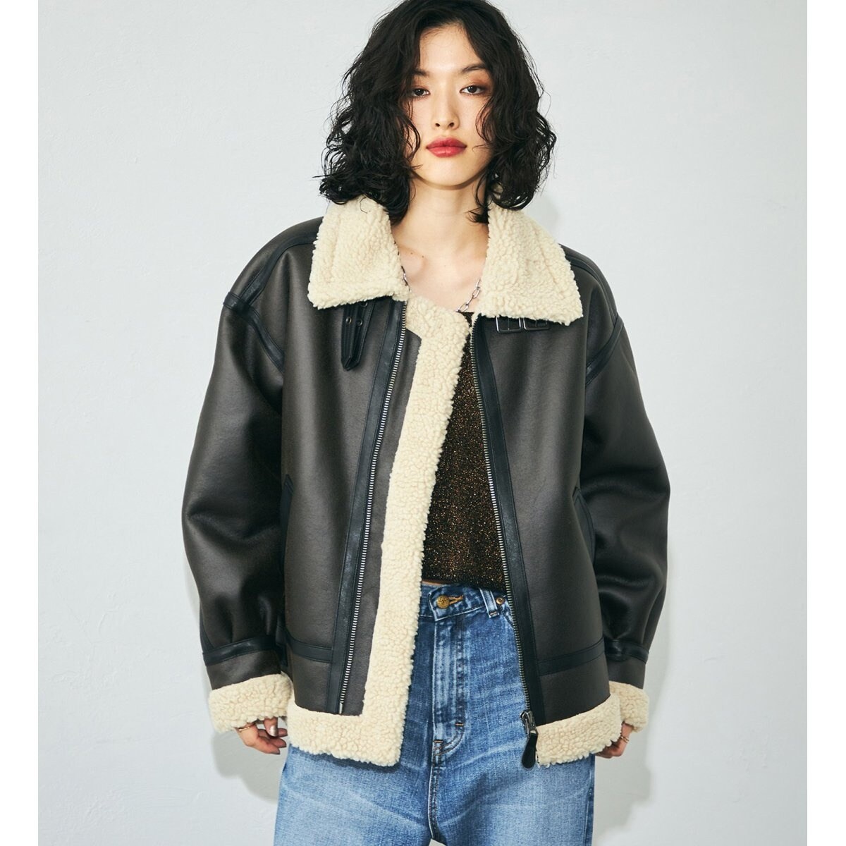 レディース B-3 フェイクレザージャケット | アルファ