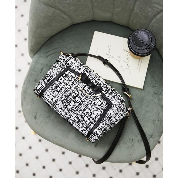 【新品タグ付】 サマンサベガ ソリッドリボン ツイード ハンドバッグ 2way ソリッドリボンツイードショルダーバッグ | サマンサベガ(Samantha