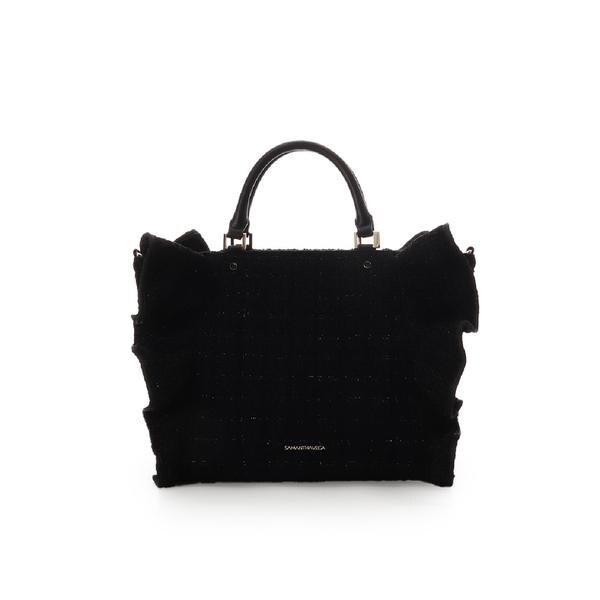 ツイードフリルハンドバッグ（大）／サマンサベガ（Samantha Vega ） ツイードフリルハンドバッグ（大） | サマンサベガ(Samantha
