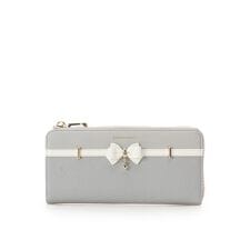 バイカラーアクセントリボン長財布