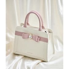 サマンサベガ(Samantha Vega)のバイカラージュエルリボンハンドバッグ