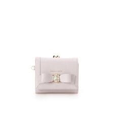 バイカラージュエルリボン折財布