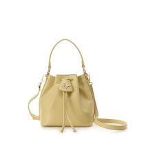 ロゴ金具巾着バッグ