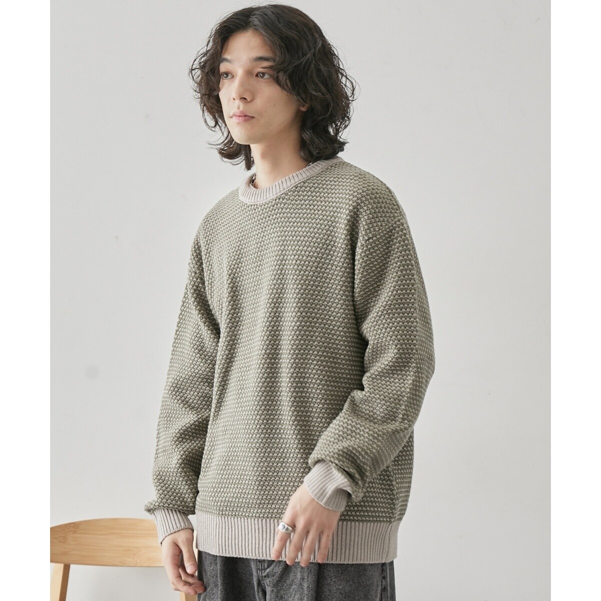 バーズアイ配色ニットプルオーバー | ジュンレッド(JUNRED) | マルイ