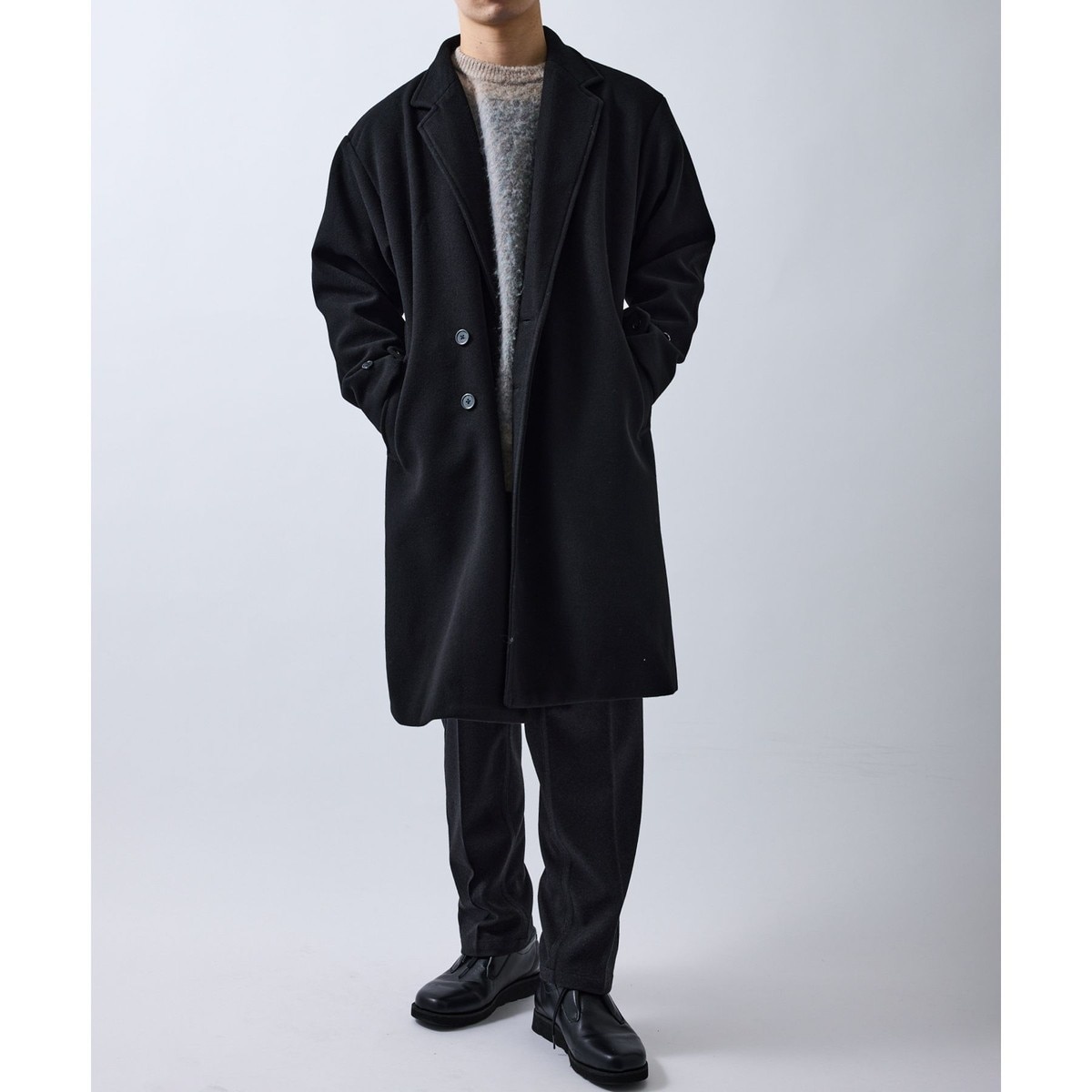 SHIPS: スーパー160'S メリノウール メルトン チェスターコート