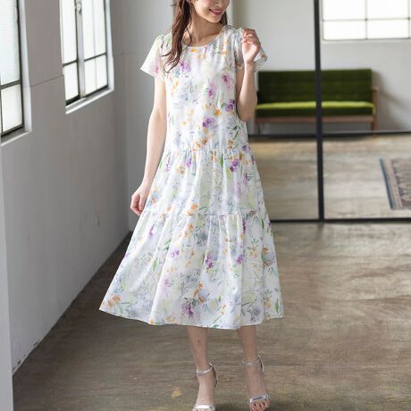 バックリボンワンピース プリント ローズティアラ Rose Tiara ファッション通販 マルイウェブチャネル Cb002 995 17 01