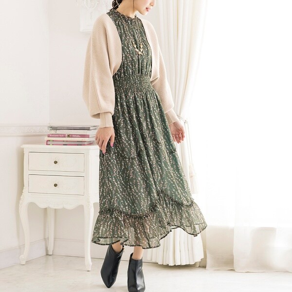 【専用出品】フローラルプリントとレースのワンピース falisha-bl-8.jpg