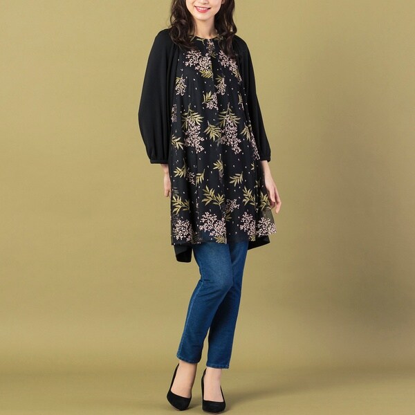 01915-3 ゆみ ローズティアラ デニムジャケット フラワー 40 L 01915-3