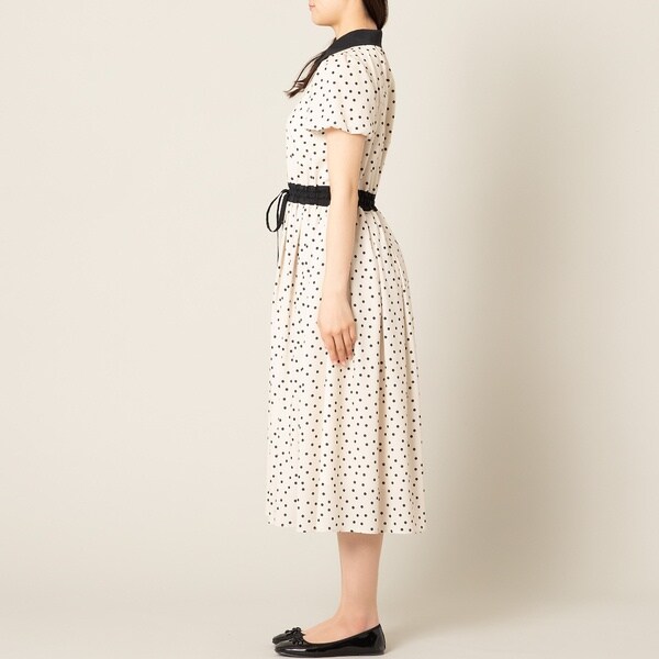 【タグ付き✨】ローズティアラ　46 コクーンワンピース　2way　ドット　襟 タグ付き✨】ローズティアラ 46 コクーンワンピース 2way ドット