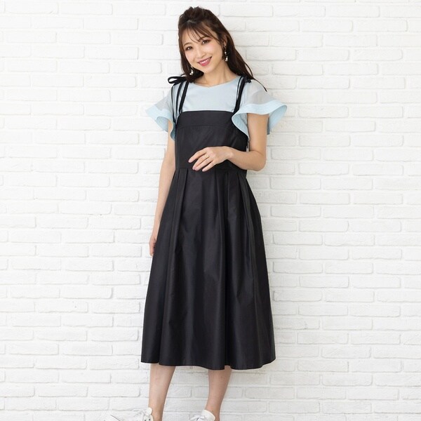 【大きいサイズ/美品】ローズティアラ　キャミワンピ　シャンタンビスチェワンピース 楽天市場】シャンタンビスチェワンピース(ギンガムチェック