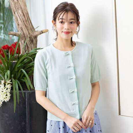 リボンモチーフニットカーディガン | ローズティアラ(Rose Tiara  