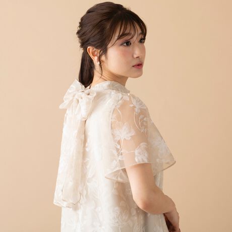 フロッキーフラワーバックリボンブラウス | ローズティアラ(Rose Tiara 