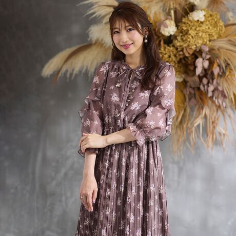 フリルカラープリーツワンピース | ローズティアラ(Rose Tiara 