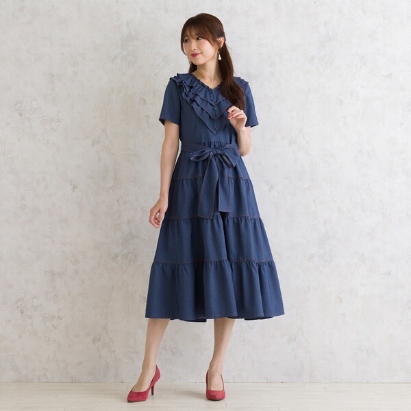 デニムライクティアードワンピース | ローズティアラ(Rose Tiara