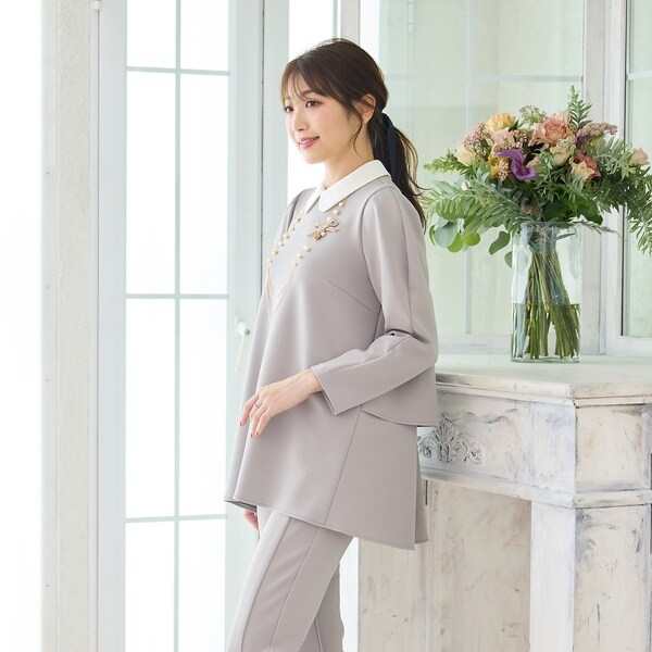 ボタニカルフラワーティアードブラウス | ローズティアラ(Rose Tiara