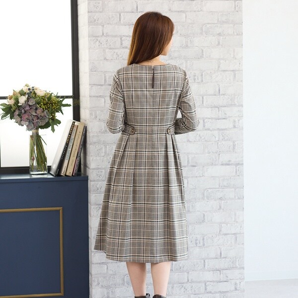 シフォンプリーツ×チェックワンピース | ローズティアラ(Rose Tiara