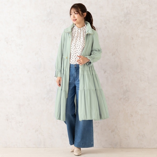 美品　大きいサイズLL ローズティアラ　ゆったりスプリングコート　ブルゾン 美品 大きいサイズLL ローズティアラ ゆったりスプリングコート