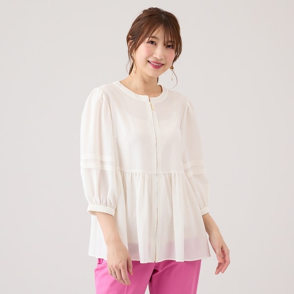 新品23区 TWマットクロスブルゾン38 グレー系