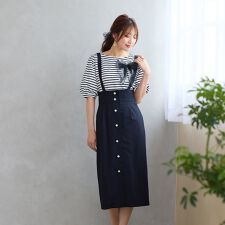 【手洗いOK】サスペンダー付きセミタイトスカート | ローズティアラ(Rose Tiara)
