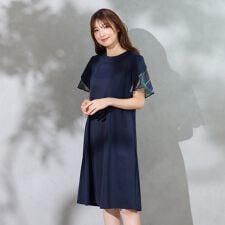 【接触冷感/UVカット/手洗い可】チェック切替ワンピース